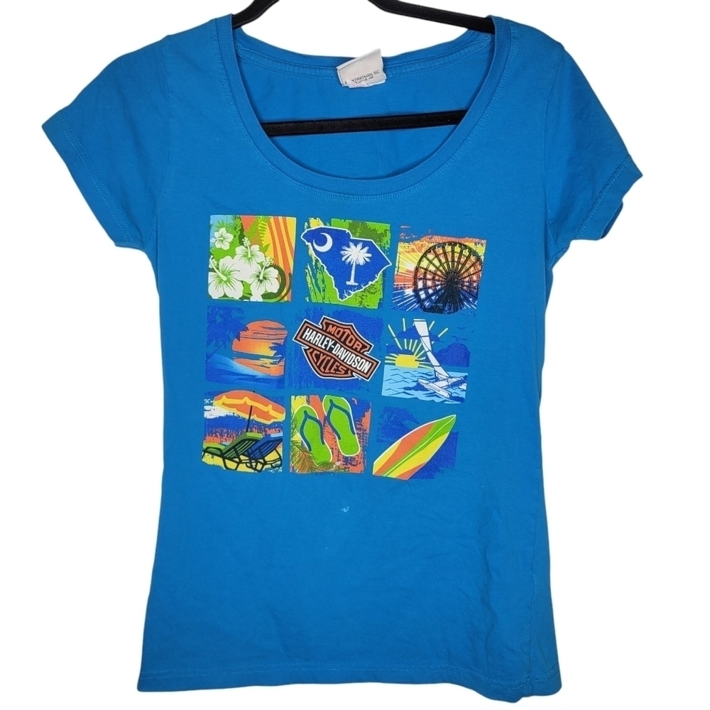 Harley-Davidson Myrtle Beach Ocean Beach Womens Baby Tee Size Large